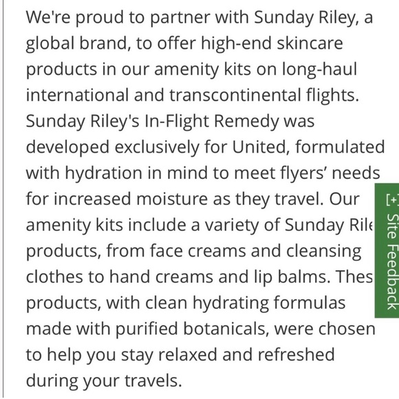 SUNDAY RILEY United Airlines Polaris Luxury Class Amenities Kit  NEW WITH TAGS - Picture 10 of 10